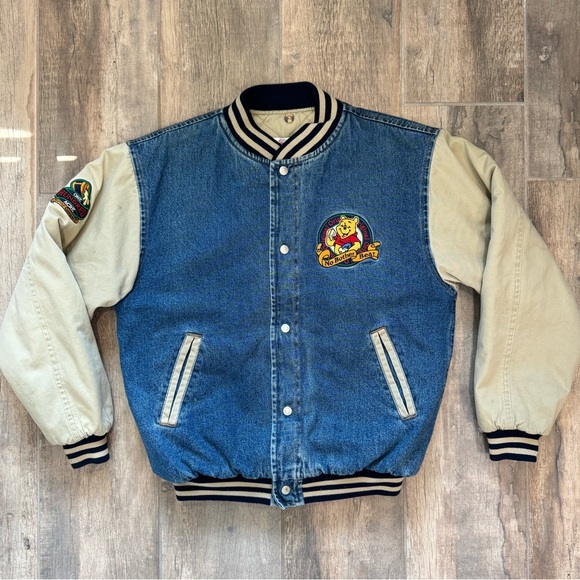 Vintage 90s Disney Winnie the Pooh denim varsity jacket XXXTENTACION - Picture 3 of 16
